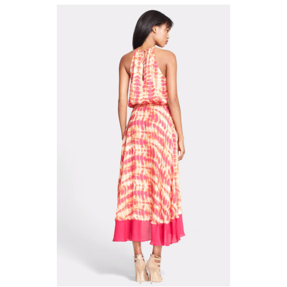 $594~Haute Hippie "Lexi' Print Silk High/Low Dress~XS/S~100%Silk fit like S/M - Picture 2 of 6